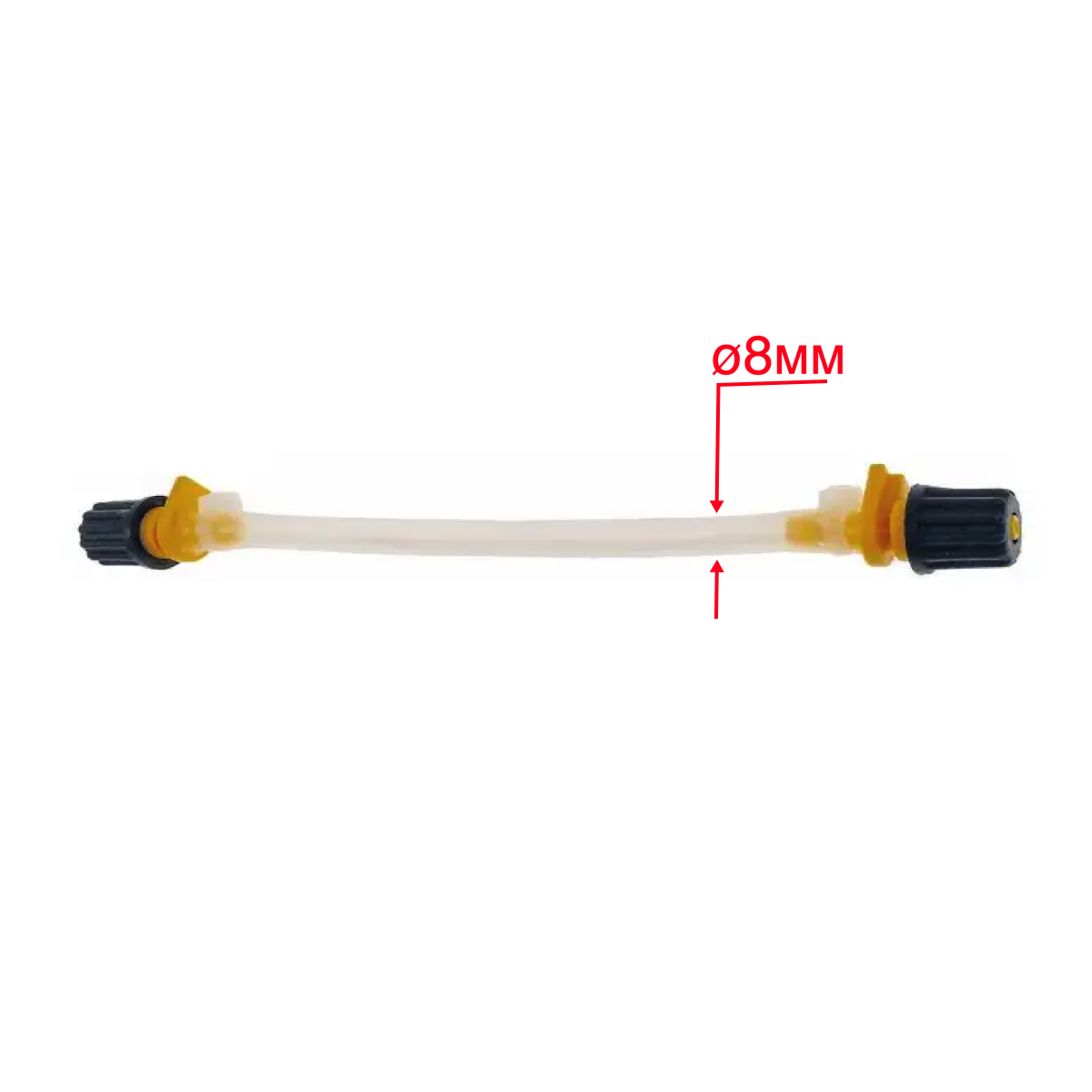 Трубка шланг ø 8 мм x ø3 мм (silicone, PTFE) з штуцерами для дозатора насоса SEKO PER 0.7 (0S2122, 0L5079)