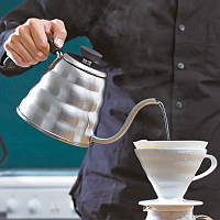 Чайник Hario v60 buono для фільтр кави заварювальний з нержавіючої сталі 1.2 л для бариста Сріблястий