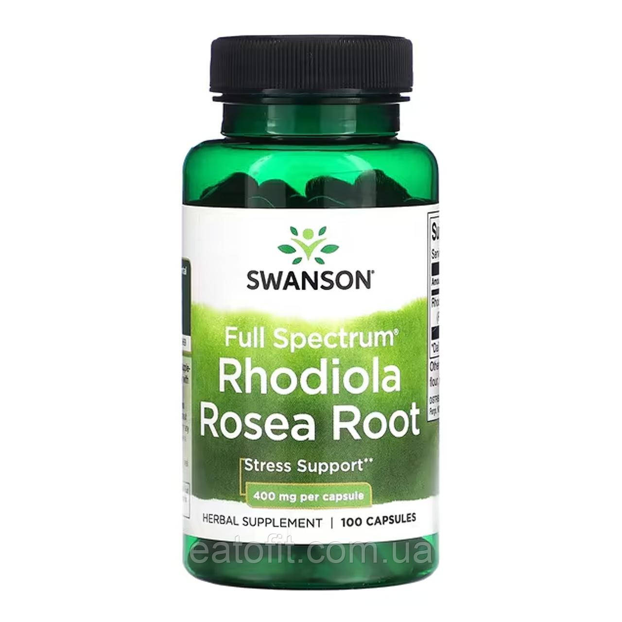 Родіола рожева (Rhodiola Rosea Root) 400 мг 100 капсул SWV-11004