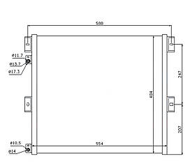 Радіатор кондиціонера для вантажівки VOLVO FL II 2009-