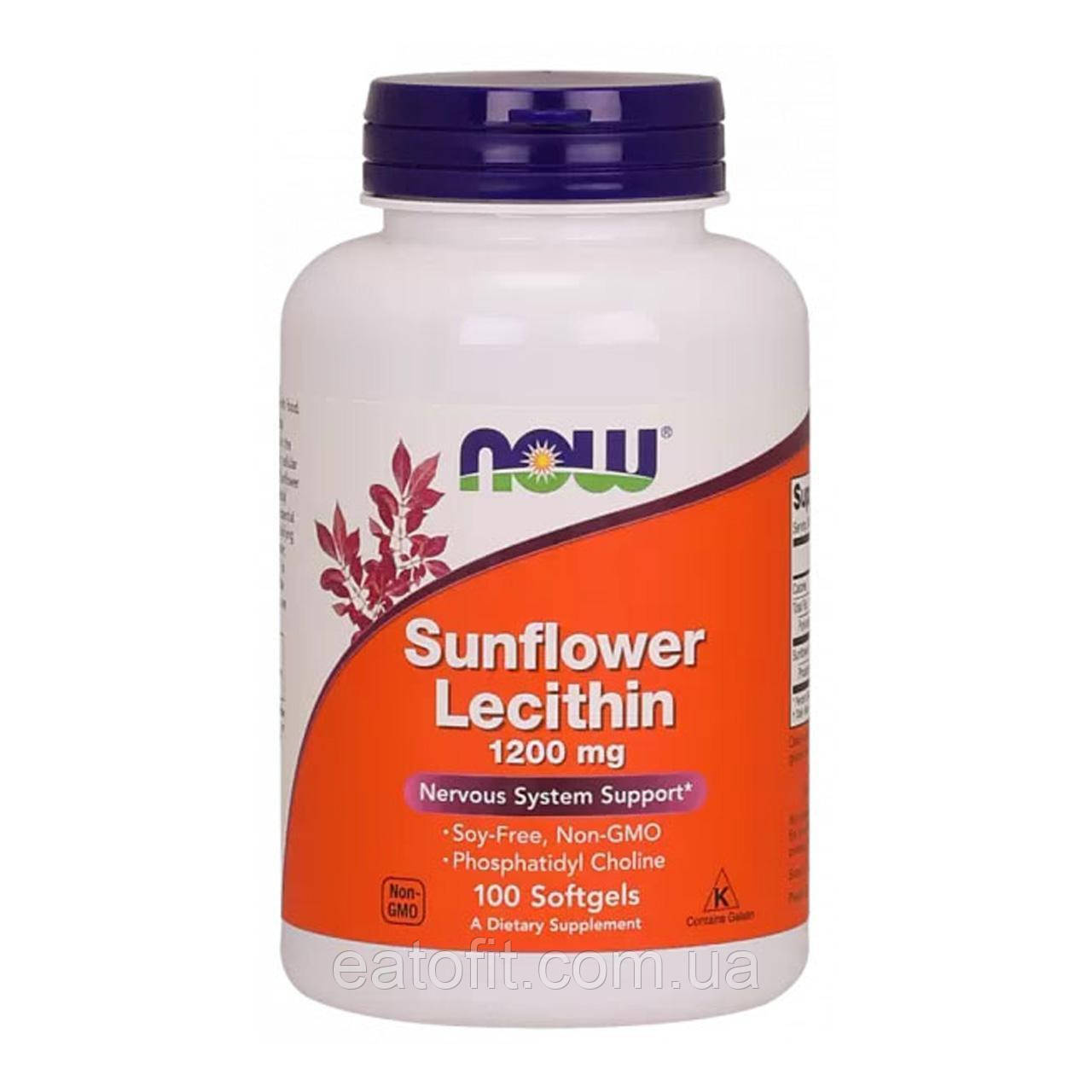 Соняшниковий лецитин (Sunflower Lecithin) 1200 мг 100 капсул NOW-02311