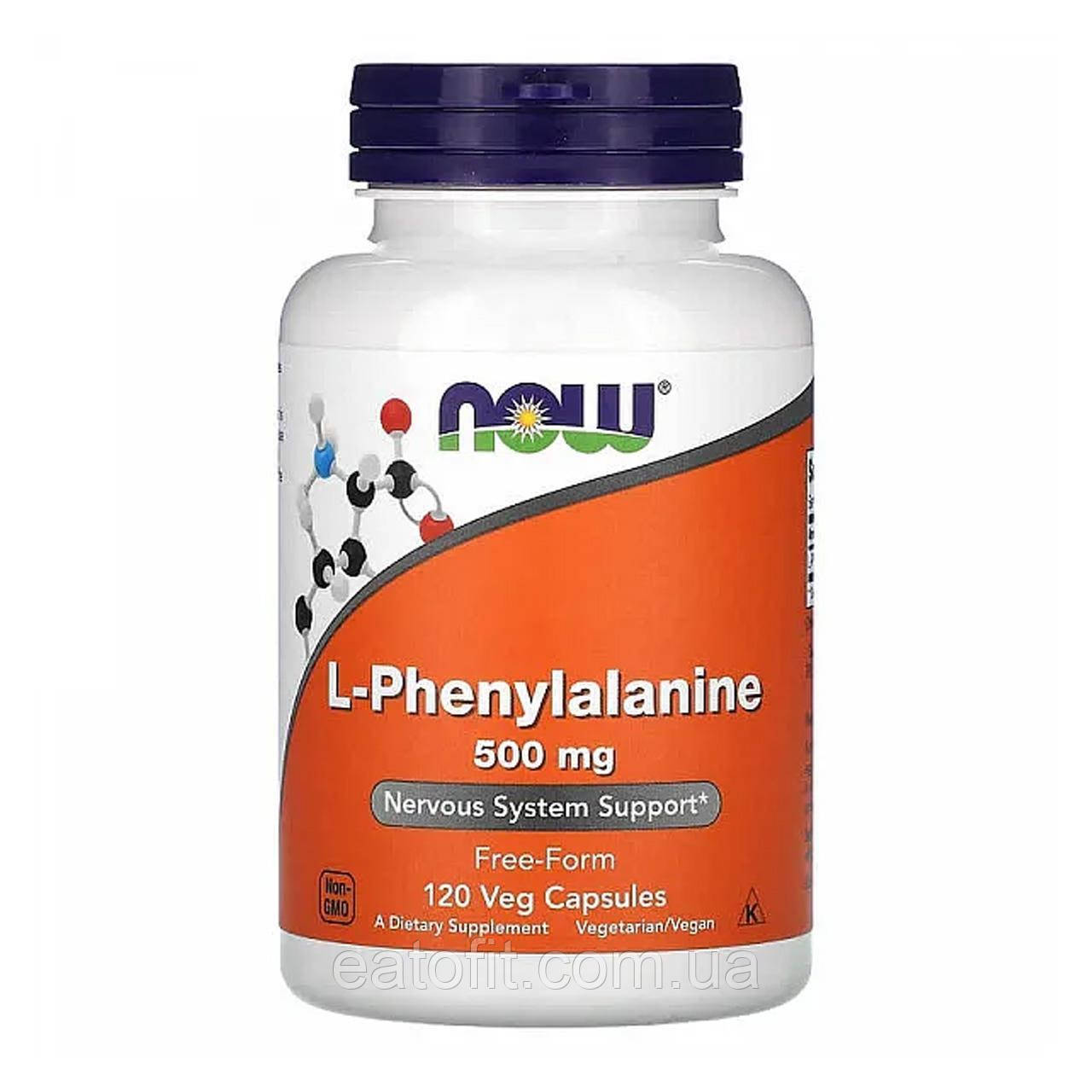 Фенілаланін (L-Phenylalanine) 500 мг 120 капсул NOW-00132