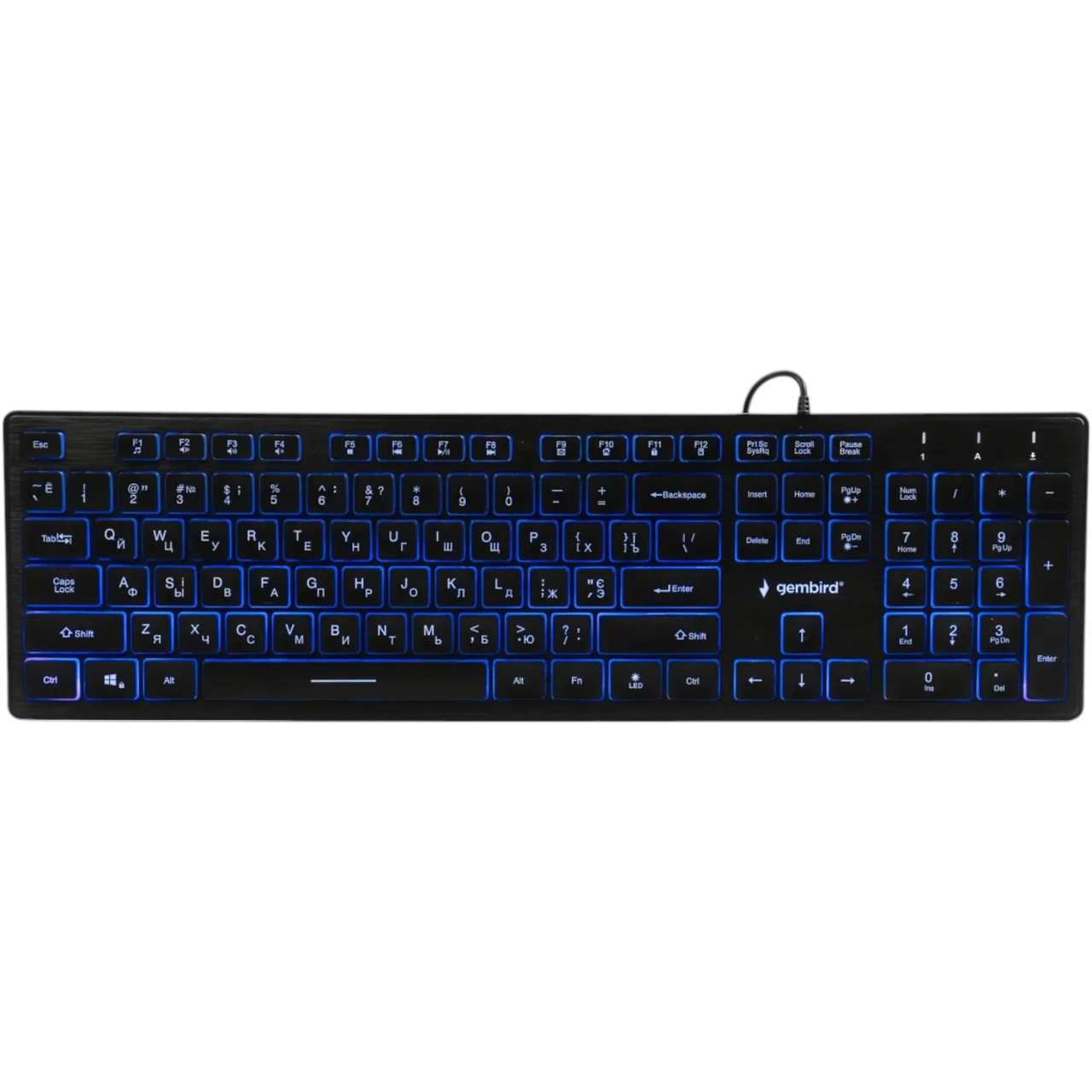 Клавіатура Gembird KB-UML3-01-UA дротова (USB/RGB) чорна, клавіатура з динамічною підсвіткою