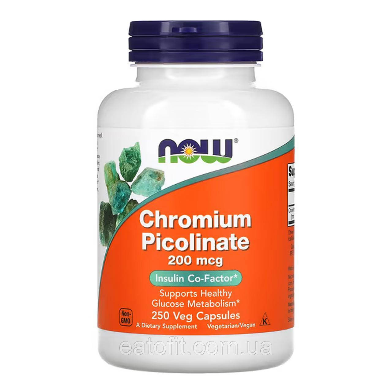 Хром піколінат (Chromium picolinate) 200 мкг 250 капсул NOW-01422