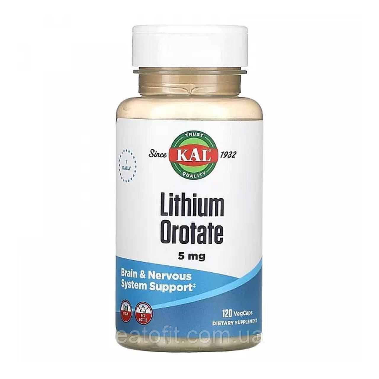 Оротат літію (Lithium Orotate) 5 мг 120 капсул CAL-86331, фото 1