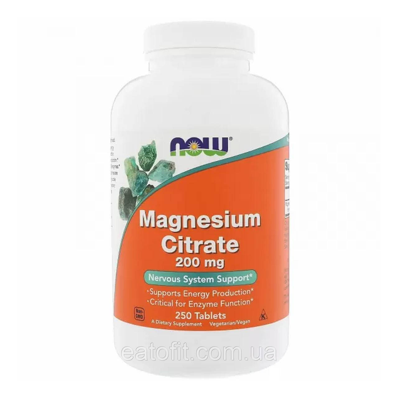 Цитрат магнію (Magnesium Citrate) 200 мг 250 таблеток NOW-01292