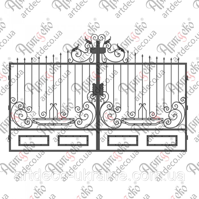 Ковані ворота 2650х4000 (КВ-22) КОМПЛЕКТ ЕЛЕМЕНТІВ, фото 1