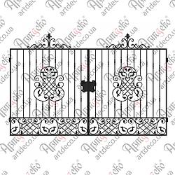 Ковані розсувні ворота  2340х3600 (КВ-20) КОМПЛЕКТ ЕЛЕМЕНТІВ