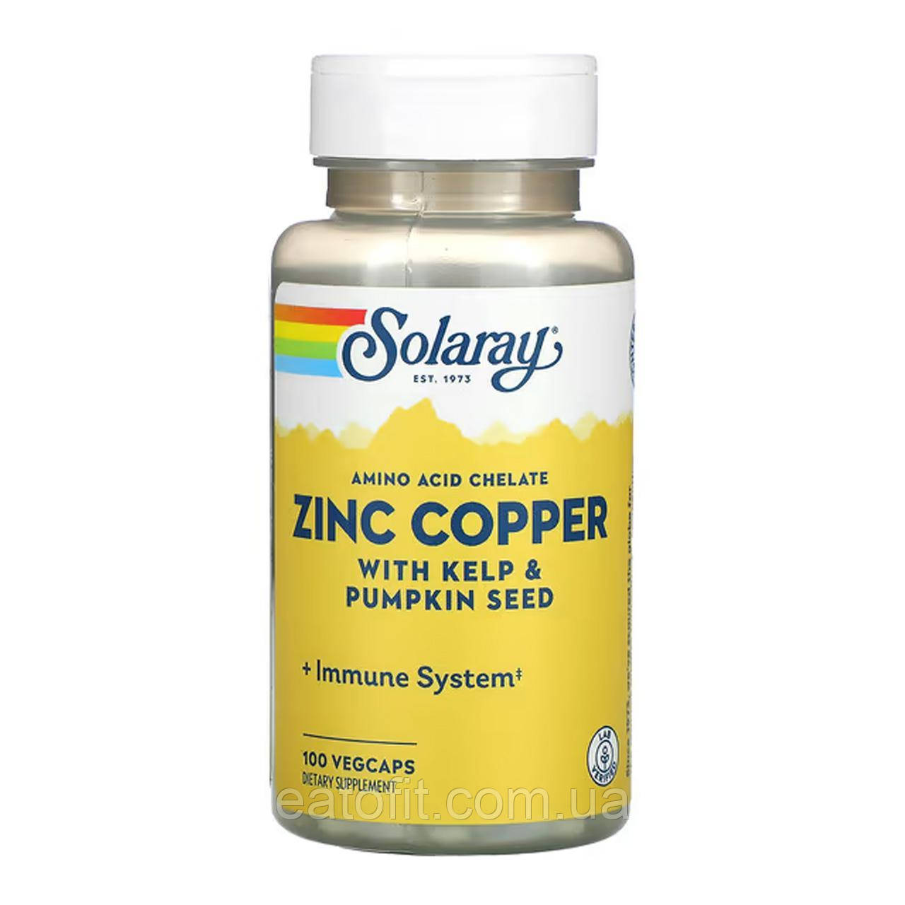 Цинк та Мідь (Zinc Copper) 100 капсул SOR-47105