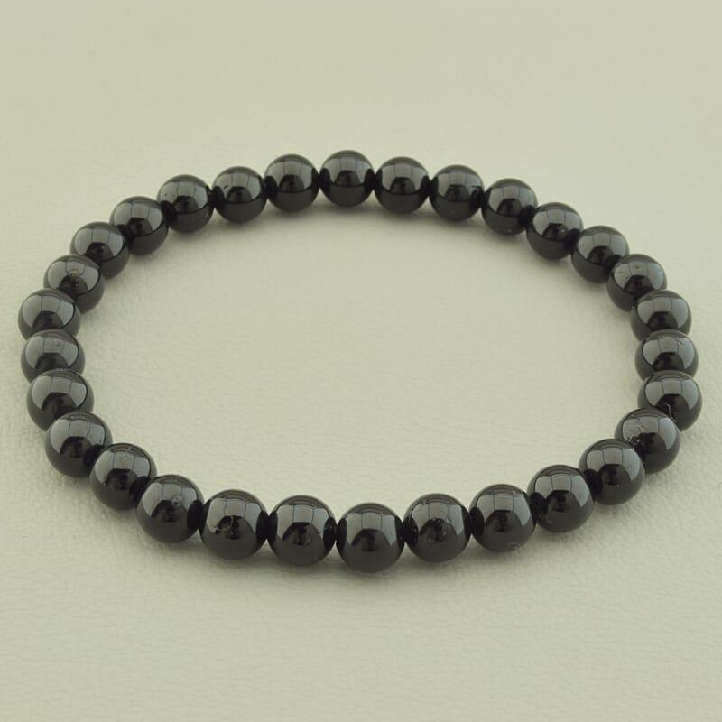 Браслет із натурального каменю Турмалін чорний 18 см, фото 1