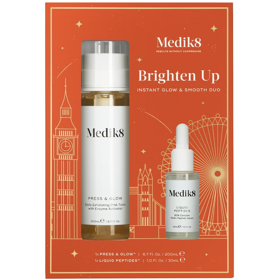 Набір Medik8 Brighten Up Instant Glow & Smooth Duo 230 мл (Press & Glow 200 мл, Liquid Peptides 30 мл), фото 1