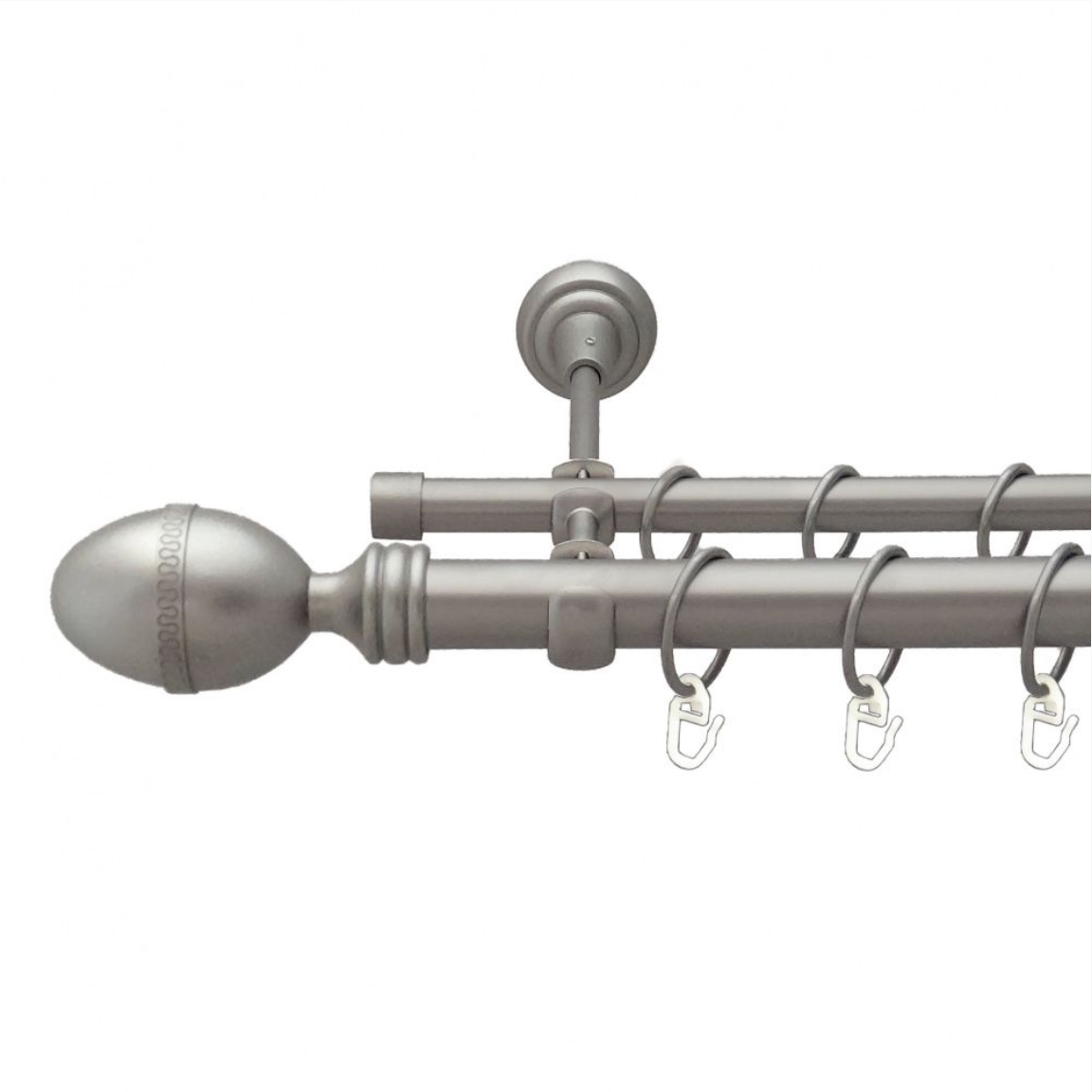 Карниз кований для штор подвійний сатин Фарже 25мм х 16мм діаметр гладка комплект, фото 1