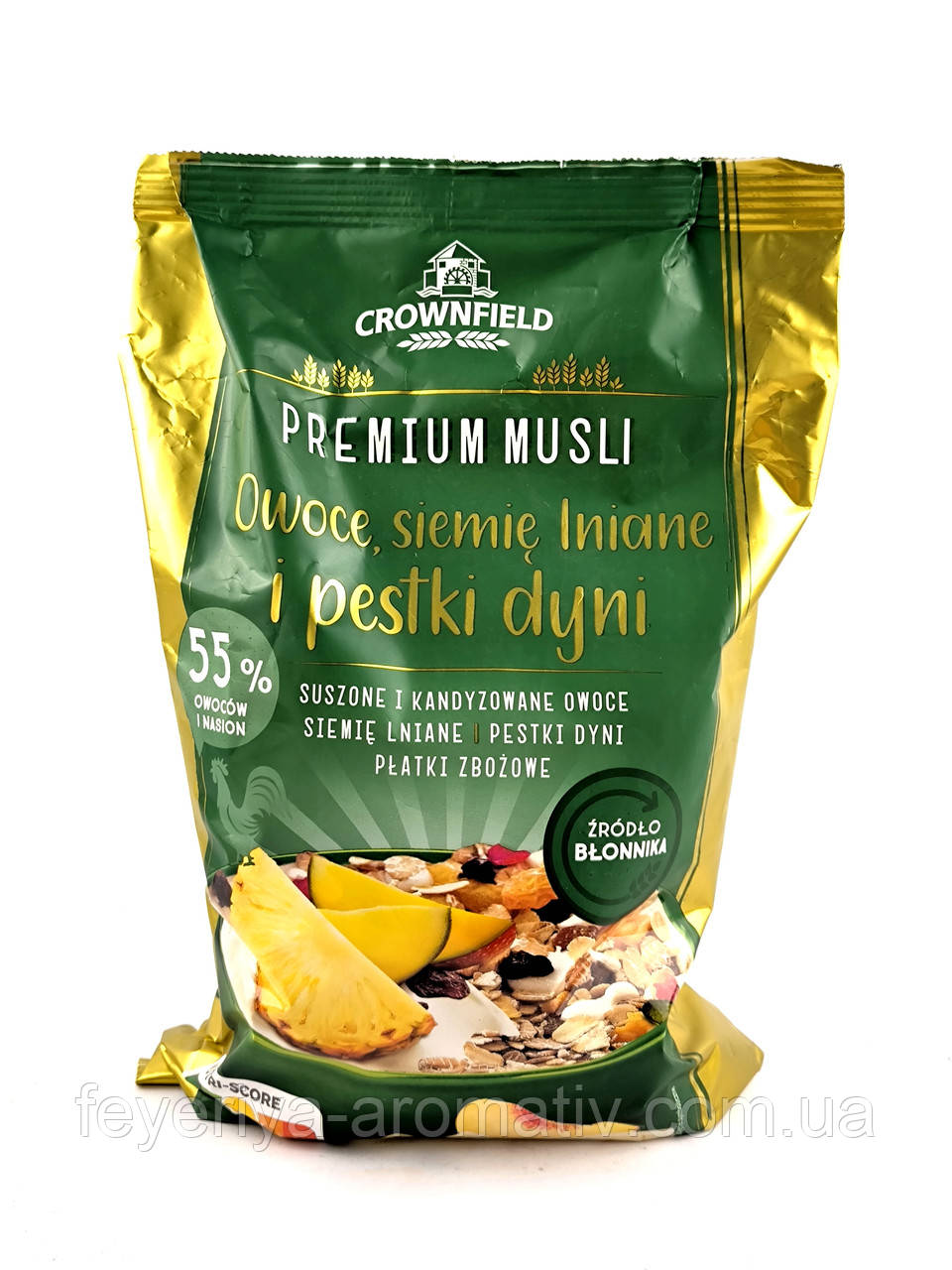 Мюслі з фруктами, лляним та гарбузовим насінням Crownfield Premium Müsli 700 г