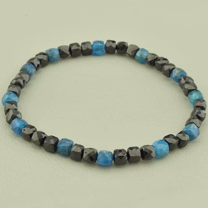 Браслет із натуральним каменем Турмалін і Апатит 18 см, фото 1