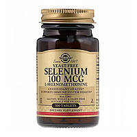 Селен без дріжджів, Selenium, Solgar, 100 мкг, 100 таблеток SOL-02551