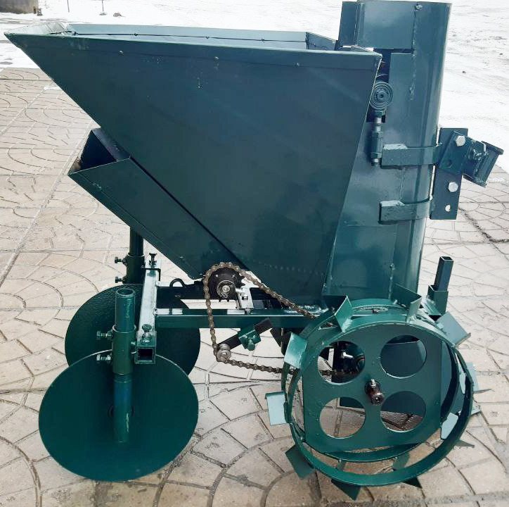 Однорядна картоплесаджалка П-1ЦП для мотоблока з ящиком для міндобрив, фото 1