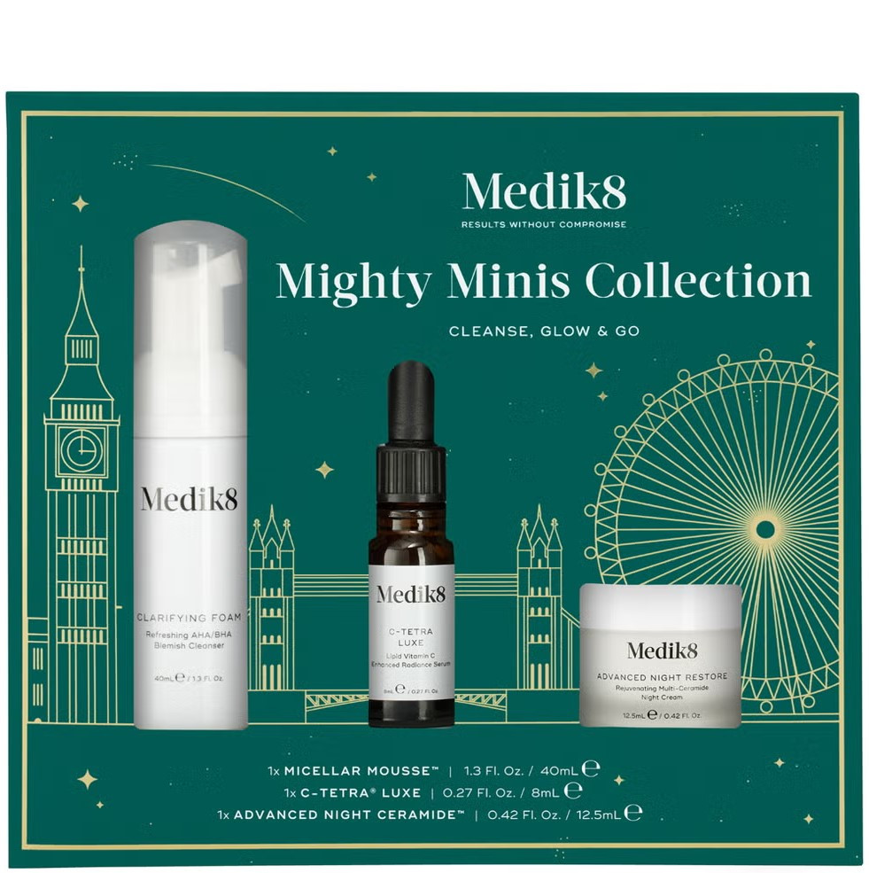 Набір Medik8 The Medik8 Mighty Minis Collection Cleanse, Glow & Go (Micellar Mousse 40, C-Tetra Luxe, Advanced Night Restore)