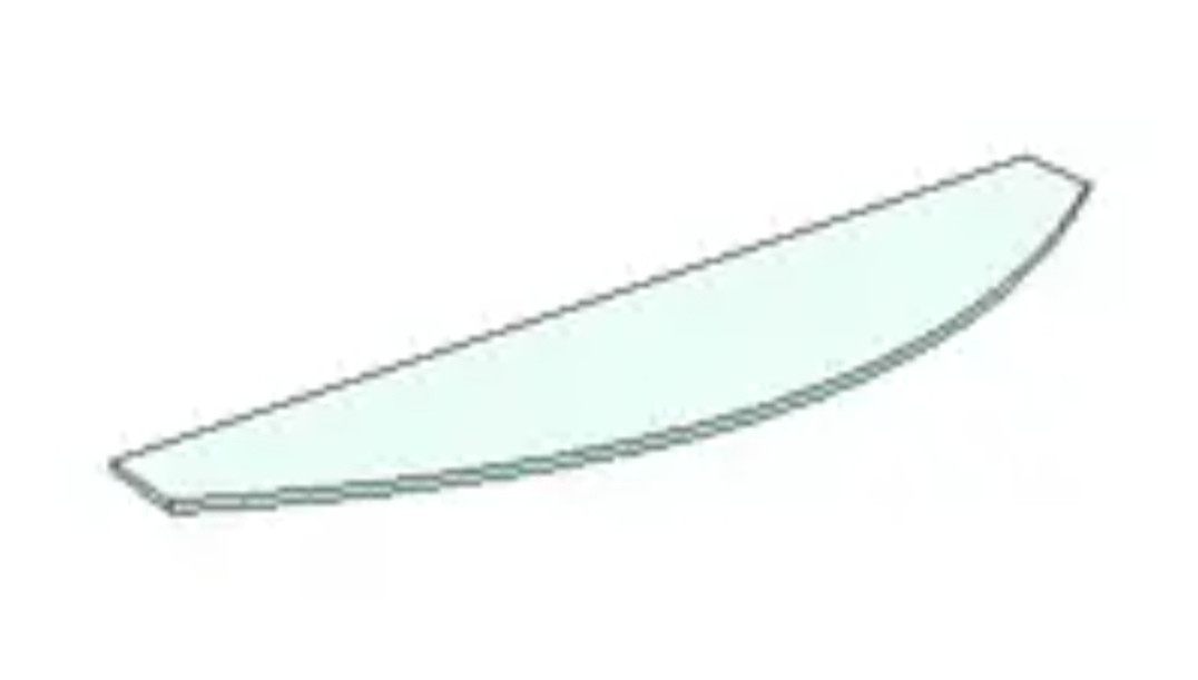 Полиця скляна прозора фігурна 6 мм 60 х 15 см