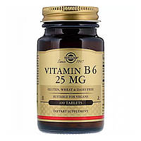 Вітамін В6 (Vitamin B6) 25 мг 100 таблеток SOL-03082