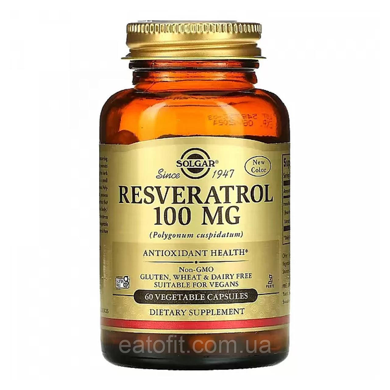 Ресвератрол (Resveratrol) 100 мг 60 капсул SOL-02335