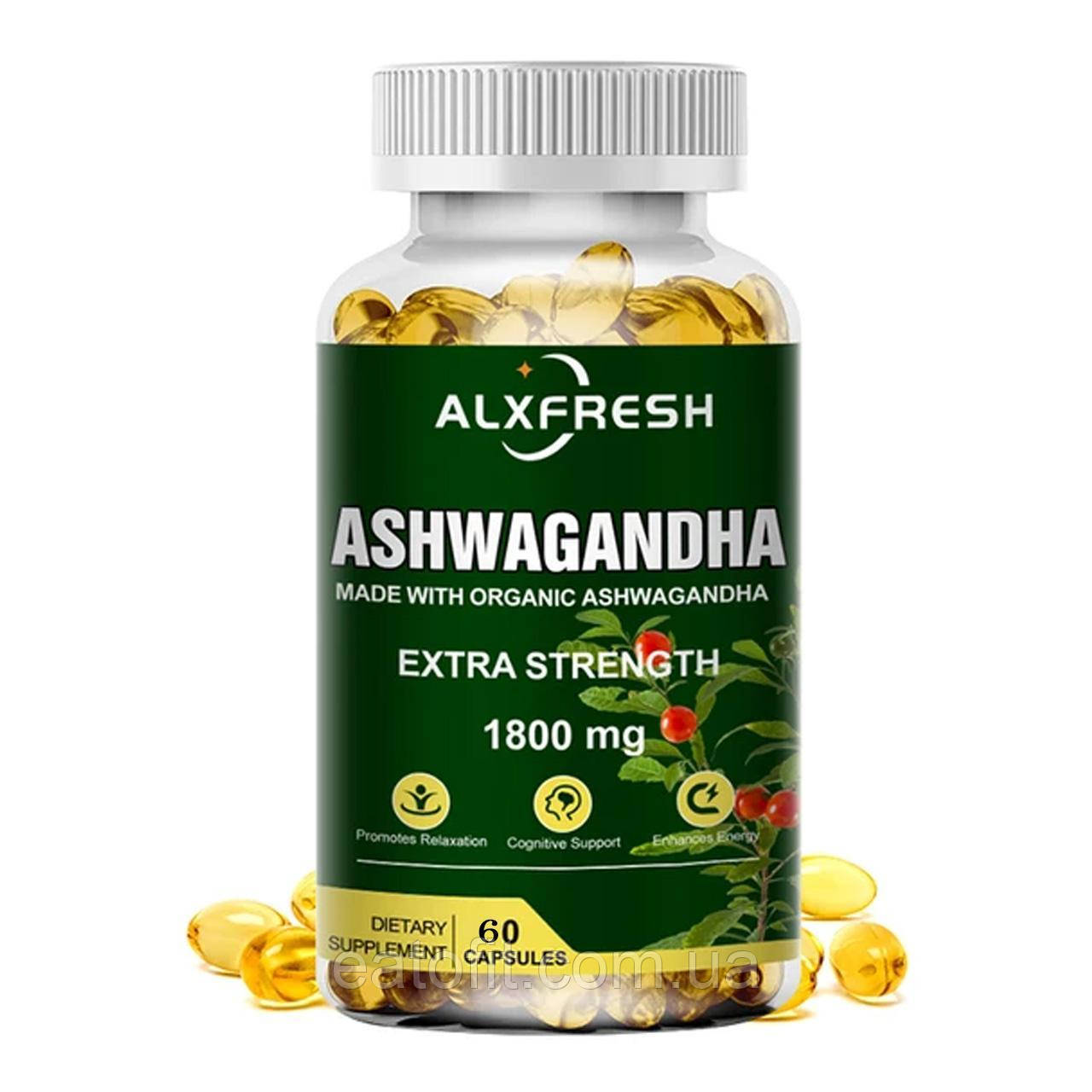 Ашвагандха, Ashwagandha, 1800 мг, 60 капсул ALF-00002