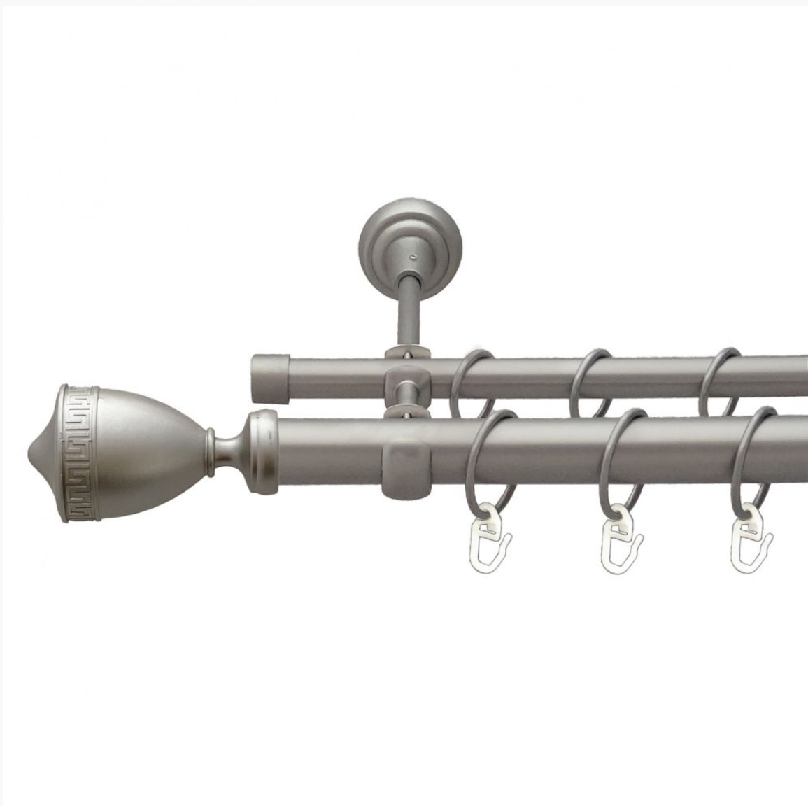 Карниз кований для штор подвійний сатин Афіна 25мм х 16мм діаметр гладка комплект, фото 1