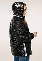 Оригінальна комбінована демісезонна куртка. Модна жіноча куртка з двох видів тканини. Цікава куртка жіноча весняна.