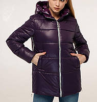 Оригінальна комбінована демісезонна куртка. Модна жіноча куртка з двох видів тканини. Цікава куртка жіноча весняна.