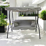 Садова гойдалка з подушками 3-х місна MAS-4003A-LG СВІТЛО СІРА Качеля для саду, городу, тераси, фото 6