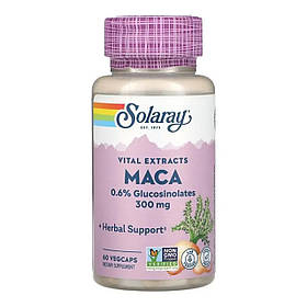 Мака, Maca, Vital Extracts, Solaray, 300 мг, 60 рослинних капсул SOR-03687