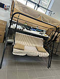 Садова гойдалка з подушками 3-х місна MAS-4003A-STRIPS БЕЖЕВА В ПОЛОСКУ Качеля для саду, городу, тераси, фото 8
