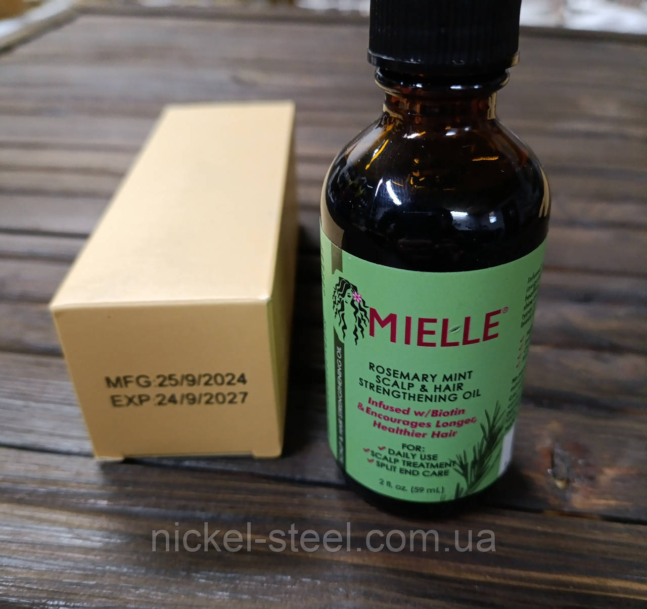 Mielle oil розмарин і м'ята, 59 мл, олія для зміцнення волосся і шкіри голови, фото 1