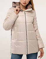 Оригінальна комбінована демісезонна куртка. Модна жіноча куртка з двох видів тканини. Цікава куртка жіноча весняна.