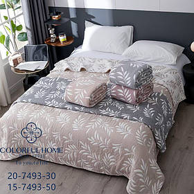 Покривало муслін Colorful Home 150х200см Листя в асортименті