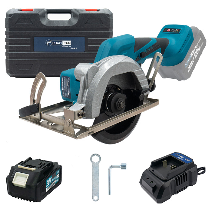 Акумуляторна універсальна дискова пила PROFI-TEC PCA1220 POWERLine (1×PT2040EP (4.0 Аг), зарядний пристрій)