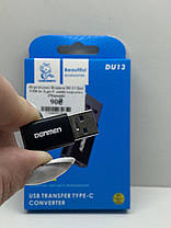 Перехідник Denmen DU13 2in1 USB to Type-C audio converter (Чорний), фото 4