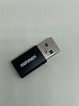Перехідник Denmen DU13 2in1 USB to Type-C audio converter (Чорний), фото 6