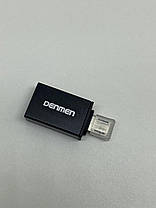 Перехідник Denmen DU15 2in1 Micro to USB 3.0 audio converter (Чорний), фото 5