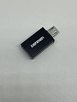 Перехідник Denmen DU15 2in1 Micro to USB 3.0 audio converter (Чорний), фото 6