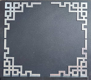 Дзеркальні акрилові наклейки Орнамент кутовий срібло 15 см 4 шт., фото 1