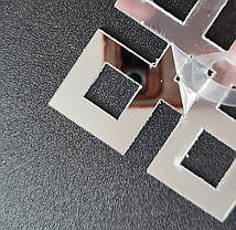 Дзеркальні акрилові наклейки Орнамент кутовий срібло 15 см 4 шт., фото 3