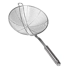 Шумівка з нержавіючої сталі з довгою ручкою Ø 20 см для фритюру Lugi