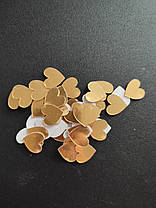 Дзеркальні пластикові наклейки Серця Золоті 2 х 2 см 50 шт Б235, фото 3