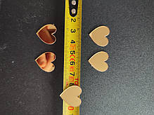 Дзеркальні пластикові наклейки Серця Золоті 2 х 2 см 50 шт Б235, фото 4