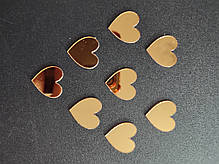 Дзеркальні пластикові наклейки Серця Золоті 2 х 2 см 50 шт Б235, фото 5