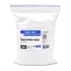 Каустична сода  1 кг Натрій гідроксид для прочистки труб