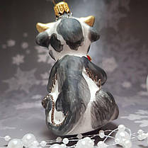 Скляна ялинкова іграшка Корівка з подарунком Irena, фото 2