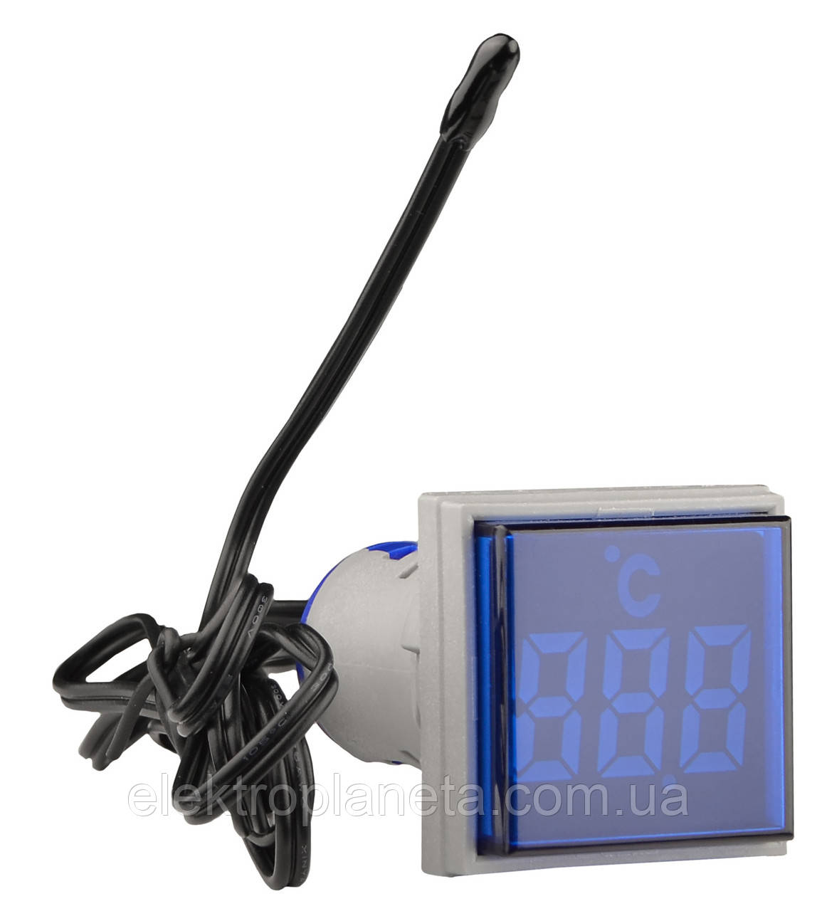 Світлосигнальна арматура з індикатором температури серії U-ADM-T ᴓ22мм, квадратна, синя, фото 1