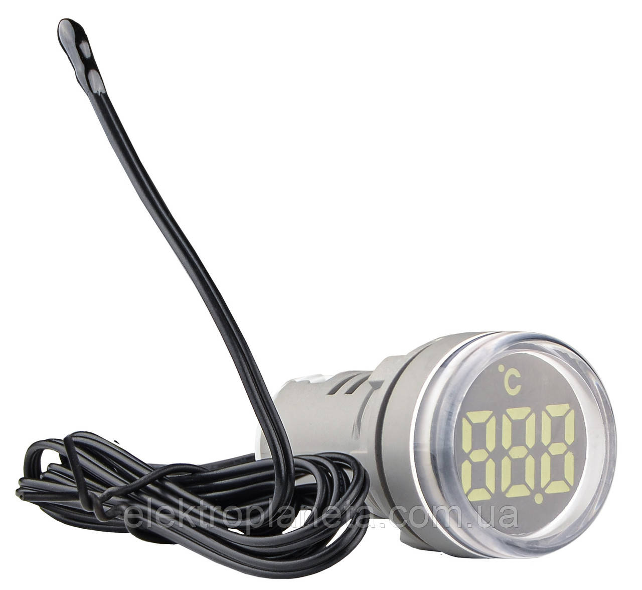 Світлосигнальна арматура з індикатором температури серії U-ADM-T ᴓ22мм, кругла, біла, фото 1