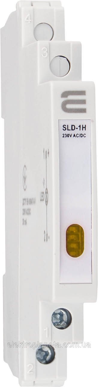 Модульний сигнальний індикатор 9mm 230V AC/DC SLD-1H жовтий